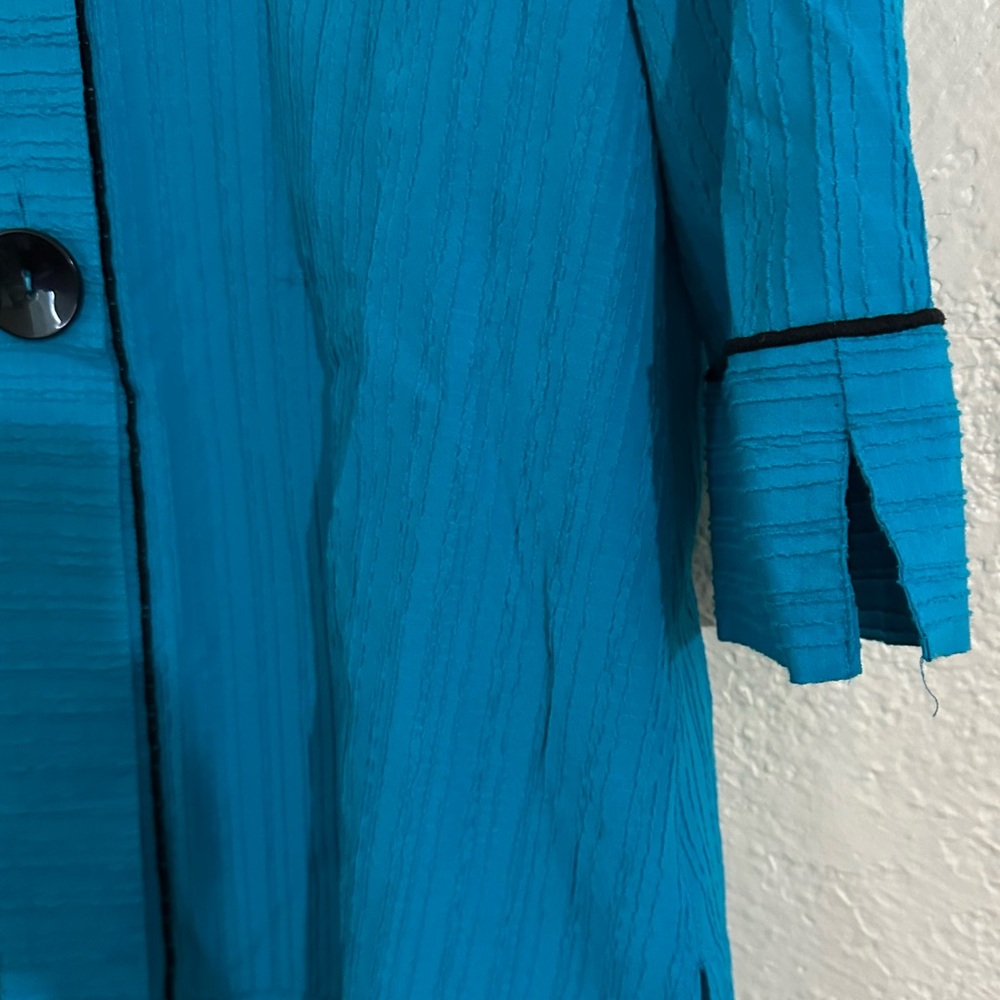 Ali Miles Teal Button-Down Blouse - image 3